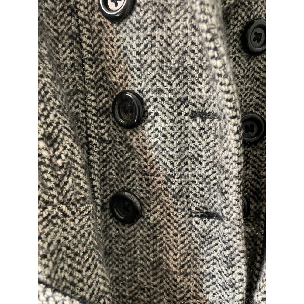 Blu:pepe Vintage Trench Coat with Belt Size Small Double Breasted Herringbone - Picture 5 of 12